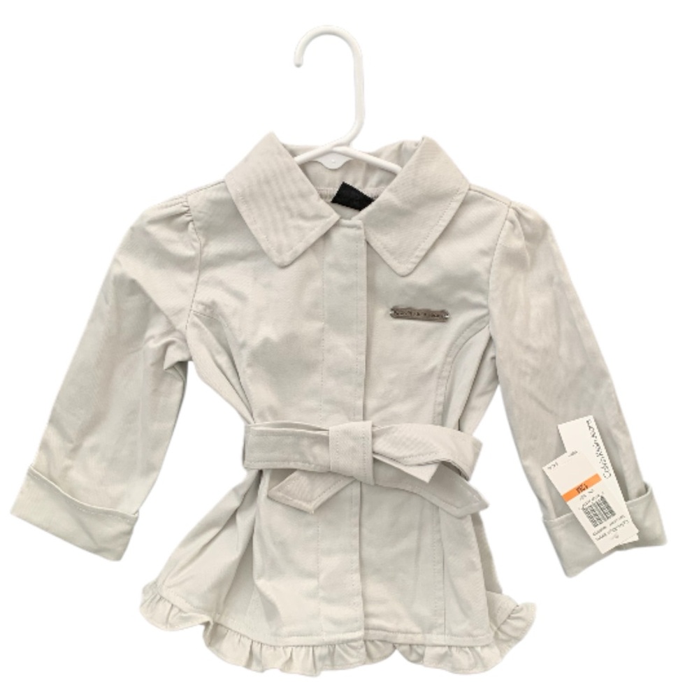 Calvin Klein Jeans Cream Ruffle Hem Jacket size 12 months